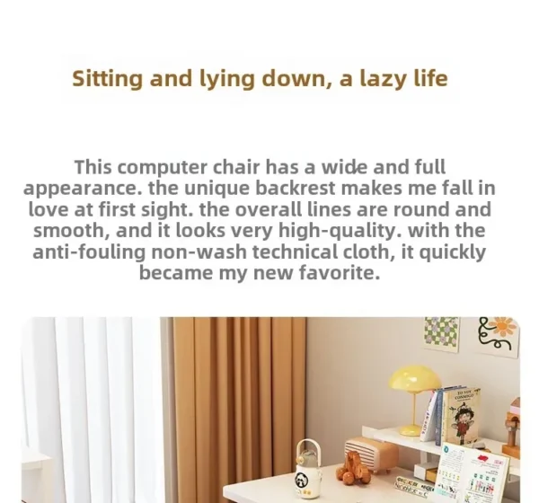 Computer Chair, Home, Comfort, Lazy, Sofa, Sedentary, Backrest, Office, College Students, Dormitory, E-sports, Live Broadcast - Image 29
