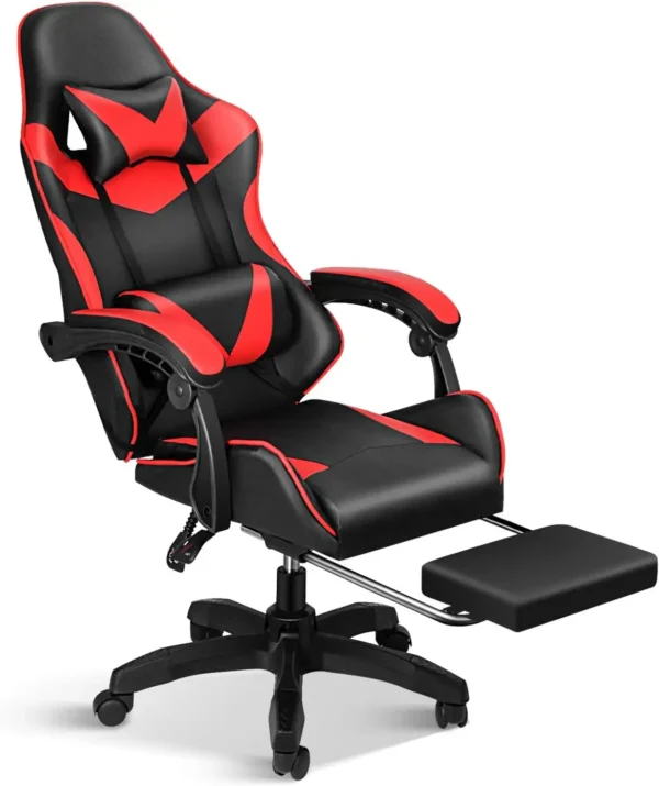 Gaming Chair, Backrest and Seat Height Adjustable Swivel Recliner Racing Office Computer Ergonomic Video Game Chair with Footres - Image 7