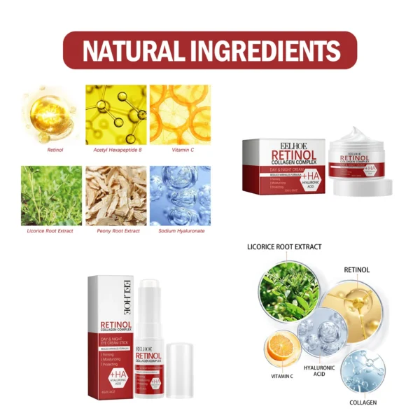 Retinol Wrinkle Remover Face Set Instant Firming Lifting Anti-Aging Serum Fade Fine Lines Whitening Korean Skin Care Products - Image 6
