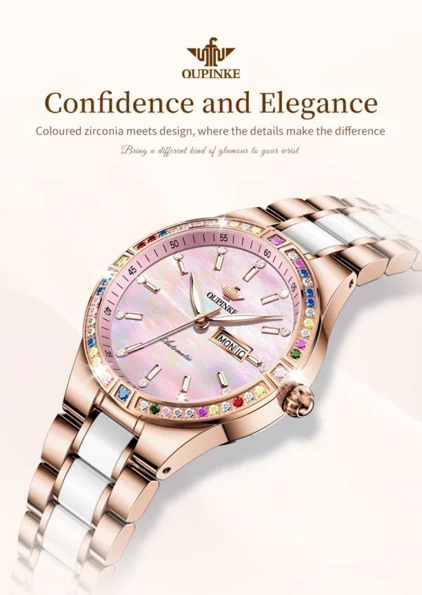 OUPINKE Women's Watches Imported Automatic Mechanical Watch Movement Luxury Top Brand Wrist watch for Ladies 2024 Trend - Image 23