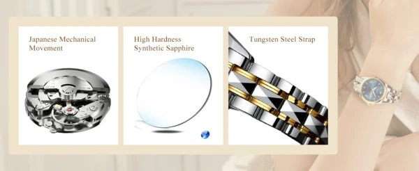 OUPINKE 3171 Automatic Watch for Women Top Brands Tungsten steel Sapphire Waterproof Luxury Wristwatch Women's Mechanical Watch - Image 16