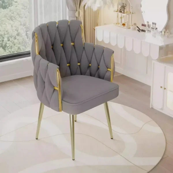 Light Luxury Velvet Office Chairs Modern Backrest Comfortable Chairs For Nail Salon Dressing Table Armchair Living Room Chair - Image 12