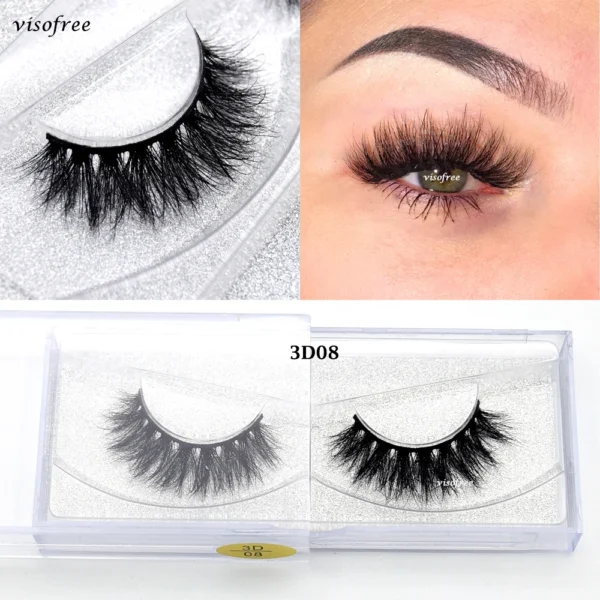 Visofree Mink 3D Lashes Handmade Mink Lashes  Long False Eyelashes Crisscross Maquiagem Profissional Makeup Eye Lashes 3D08 - Image 39