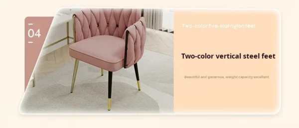 Light Luxury Velvet Office Chairs Modern Backrest Comfortable Chairs For Nail Salon Dressing Table Armchair Living Room Chair - Image 48