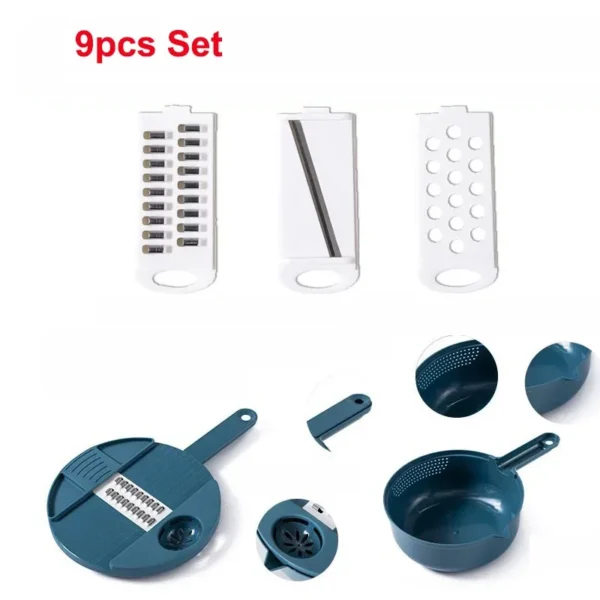 12 In 1 Multi-functional Vegetable Chopper Carrots Potatoes Manually Cut Shred Slicer Radish Grater with Container Kitchen Tools - Image 7