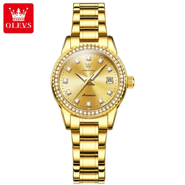 Olevs 7003 fashion mechanical watch round-dial stainless steel watchband wristwatch calendar luminous watch Man - Image 8