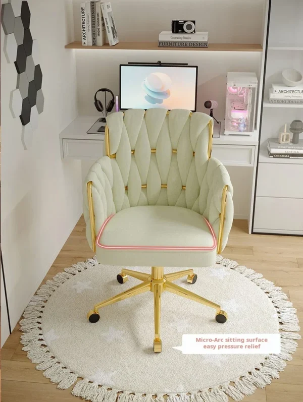 Light Luxury Velvet Office Chairs Modern Backrest Comfortable Chairs For Nail Salon Dressing Table Armchair Living Room Chair - Image 34