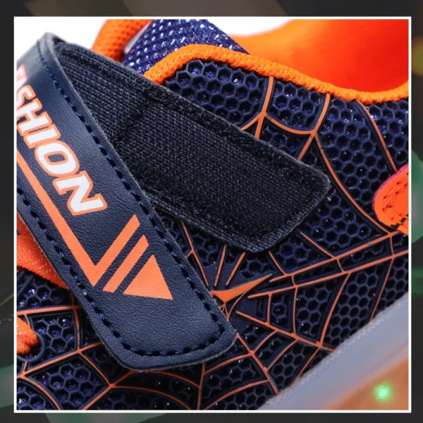 Kids Sneakers Light Up Skateboarding Shoes Fashion Spider Web Flat Walking Sports Shoes LED USB Charging Flashing Casual Shoes - Image 24