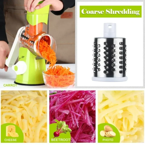 Slicing Grater Manual Rotary 3 In 1 Cheese Grater Food Blender Stainless Steel Potato Slice Chopper Processor Kitchen Accessorie - Image 21