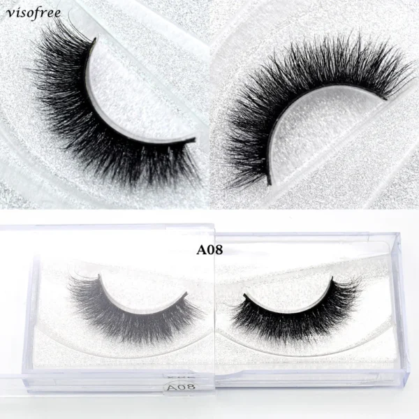 Visofree Mink 3D Lashes Handmade Mink Lashes  Long False Eyelashes Crisscross Maquiagem Profissional Makeup Eye Lashes 3D08 - Image 46