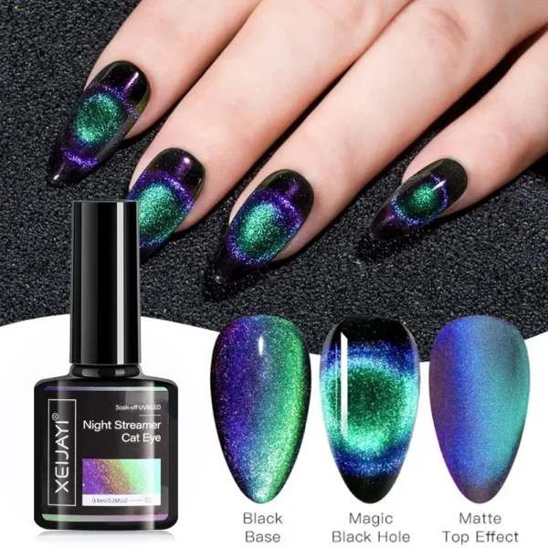 8ml Cat Eye Nail Gel Polish 9D Upgraded Magnetic Gel Polish Galaxy Chameleon Effect Nail Gel Soak Off Salon Manicure Nail Gel - Image 19