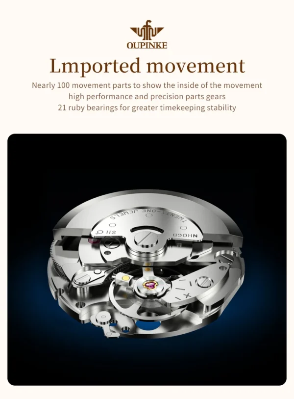 OUPINKE Women's Watches Imported Automatic Mechanical Watch Movement Luxury Top Brand Wrist watch for Ladies 2024 Trend - Image 28