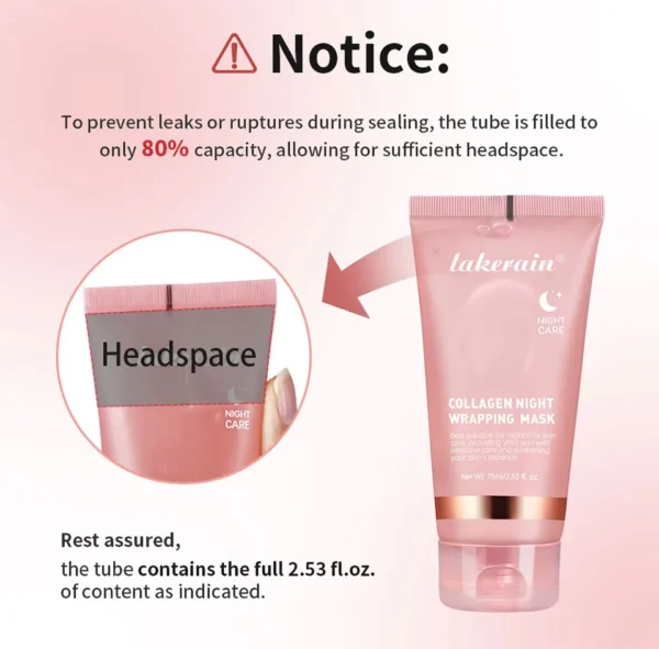 Lakerain Collagen Night Wrapping Mask Elasticity Hydration Care Reduces Sagging & Dullness Hydrolyzed Collagen For Glowing Skin - Image 17