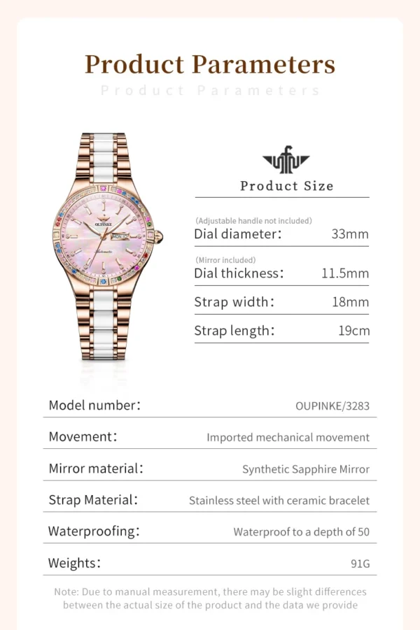 OUPINKE Women's Watches Imported Automatic Mechanical Watch Movement Luxury Top Brand Wrist watch for Ladies 2024 Trend - Image 32