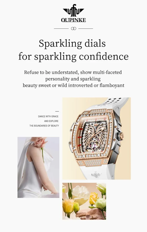 OUPINKE 3225 Top Brand Skeleton Mechanical Watch For Women Diamond Luxury Deep Waterproof Wristwatch Big Dial Fashion Watches - Image 12