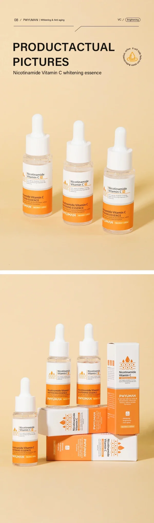 Vitamin C Whitening Serum Face Remove Dark Spots Freckles Fade Melanin Retinol Anti-wrinkle Essence Brightening Korean Skin Care - Image 18