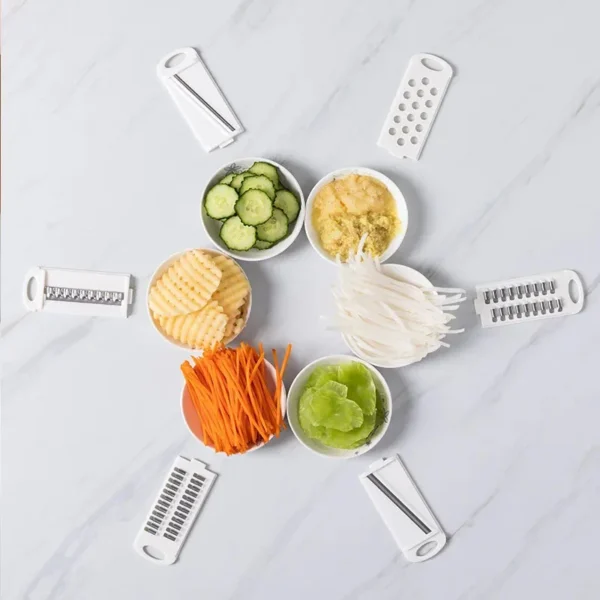 12 In 1 Multi-functional Vegetable Chopper Carrots Potatoes Manually Cut Shred Slicer Radish Grater with Container Kitchen Tools - Image 4