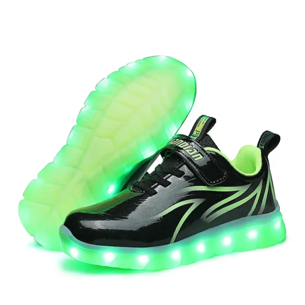Kids Sneakers Light Up Skateboarding Shoes Fashion Spider Web Flat Walking Sports Shoes LED USB Charging Flashing Casual Shoes - Image 10