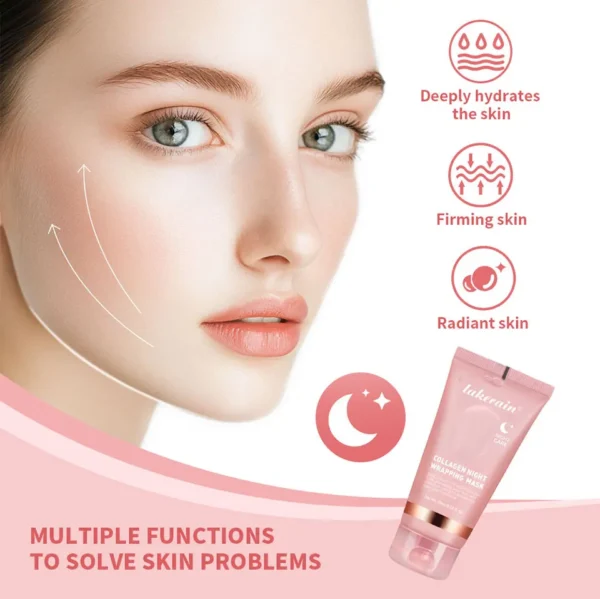 Lakerain Collagen Night Wrapping Mask Elasticity Hydration Care Reduces Sagging & Dullness Hydrolyzed Collagen For Glowing Skin - Image 10