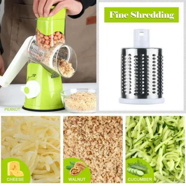 Slicing Grater Manual Rotary 3 In 1 Cheese Grater Food Blender Stainless Steel Potato Slice Chopper Processor Kitchen Accessorie - Image 22