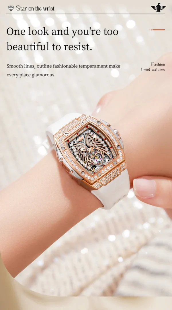 OUPINKE 3225 Top Brand Skeleton Mechanical Watch For Women Diamond Luxury Deep Waterproof Wristwatch Big Dial Fashion Watches - Image 14