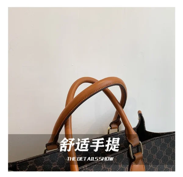 Large-capacity women's bags in Europe and the United States retro shoulder bag classic letters PU commuter handbags women - Image 33