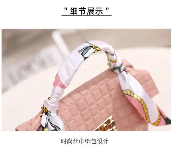 Women's Bag New Fashion Simple Plaid Embossed Crossbody Scarf Small Square Bag Single Shoulder Bag designer bags - Image 16