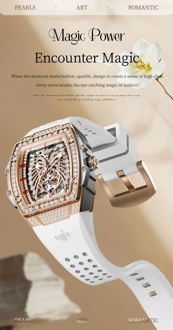 OUPINKE 3225 Top Brand Skeleton Mechanical Watch For Women Diamond Luxury Deep Waterproof Wristwatch Big Dial Fashion Watches - Image 15
