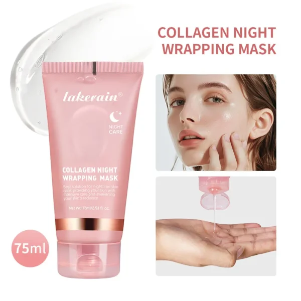Lakerain Collagen Night Wrapping Mask Elasticity Hydration Care Reduces Sagging & Dullness Hydrolyzed Collagen For Glowing Skin - Image 7
