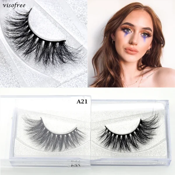 Visofree Mink 3D Lashes Handmade Mink Lashes  Long False Eyelashes Crisscross Maquiagem Profissional Makeup Eye Lashes 3D08 - Image 56