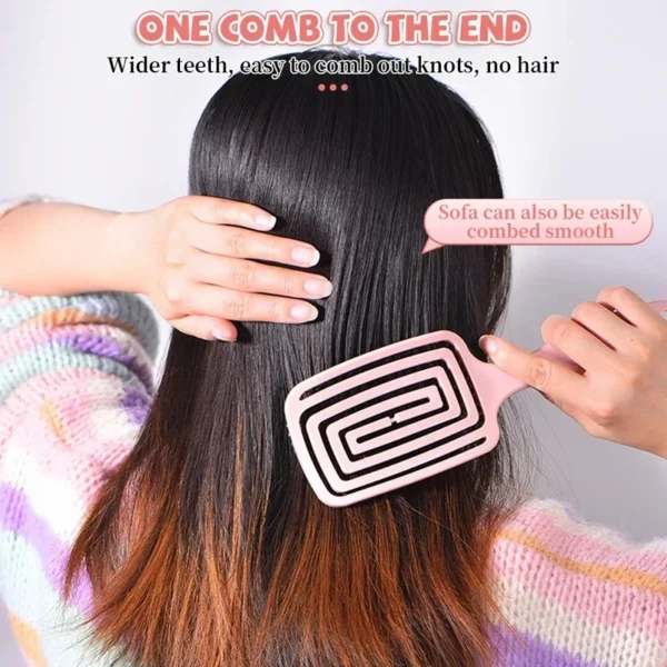 Square Hollow Hair Scalp Massage Comb Hair Brushes Antistatic Wet Dry Curly Detangler Hairbrush Nylon Special for Real Hair Wigs - Image 2