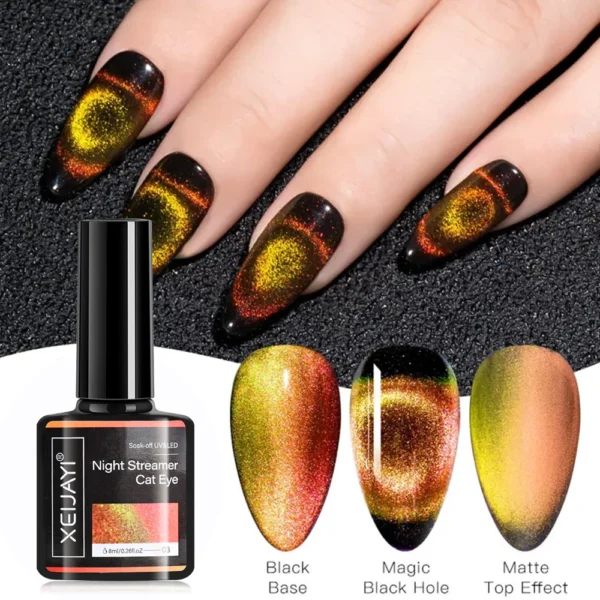 8ml Cat Eye Nail Gel Polish 9D Upgraded Magnetic Gel Polish Galaxy Chameleon Effect Nail Gel Soak Off Salon Manicure Nail Gel - Image 22