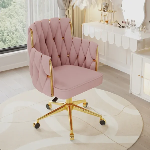 Light Luxury Velvet Office Chairs Modern Backrest Comfortable Chairs For Nail Salon Dressing Table Armchair Living Room Chair - Image 13