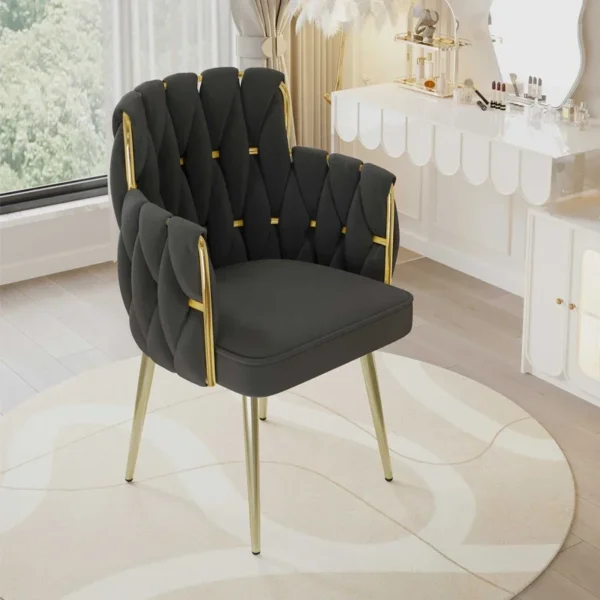 Light Luxury Velvet Office Chairs Modern Backrest Comfortable Chairs For Nail Salon Dressing Table Armchair Living Room Chair - Image 8