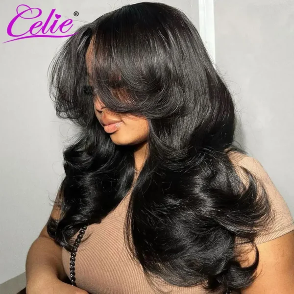 CELIE Pre-styled Butterfly Haircut Pop Layers Wig 200% Loose Wave 6×5 Ready To Go Glueless Wig Pre Plucked 13x4 Lace Frontal Wig - Image 2