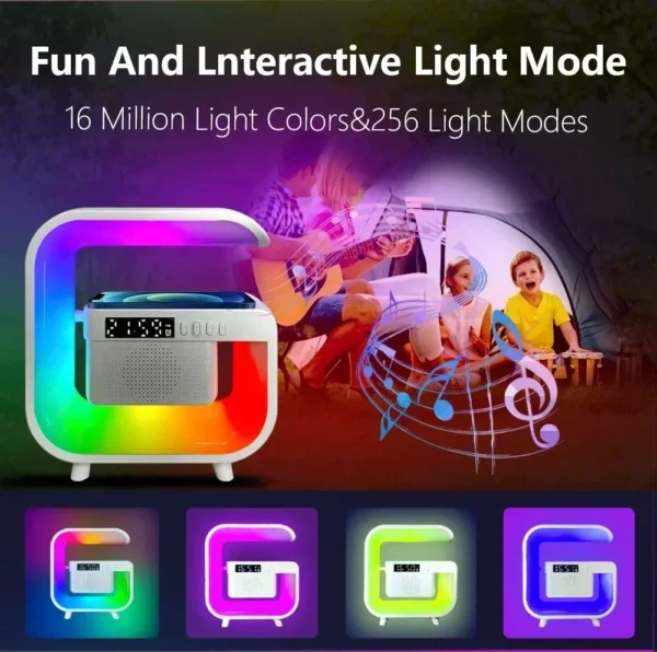 Multifunction Wireless Charger Stand Bluetooth 5.0 Speaker FM TF RGB Night Light Fast Charging Station for iPhone Samsung Xiaomi - Image 12