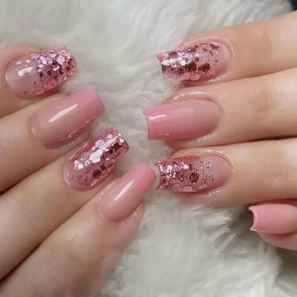 24pcs Gradient Fake Nails French Ballerina Nail Waterproof Faux Medium Coffin false nails Fingernails Press on Nails Tips - Image 15