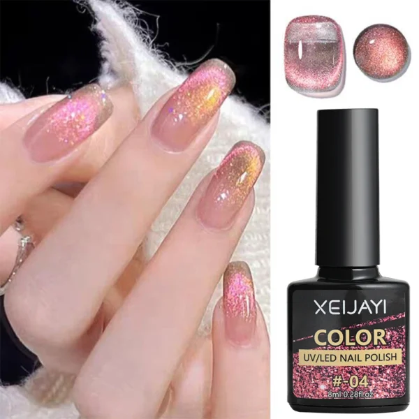 8ml Cat Eye Nail Gel Polish 9D Upgraded Magnetic Gel Polish Galaxy Chameleon Effect Nail Gel Soak Off Salon Manicure Nail Gel - Image 51