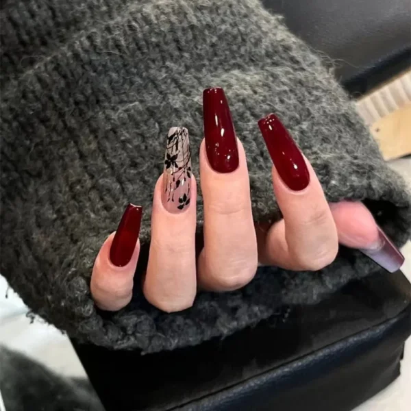 24pcs Gradient Fake Nails French Ballerina Nail Waterproof Faux Medium Coffin false nails Fingernails Press on Nails Tips - Image 23