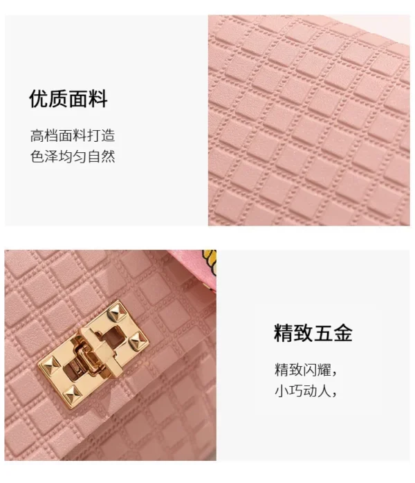 Women's Bag New Fashion Simple Plaid Embossed Crossbody Scarf Small Square Bag Single Shoulder Bag designer bags - Image 15