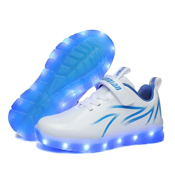 Kids Sneakers Light Up Skateboarding Shoes Fashion Spider Web Flat Walking Sports Shoes LED USB Charging Flashing Casual Shoes - Image 13