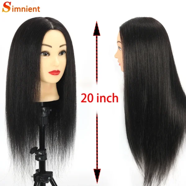 100% Real Human Hair Doll Head For Hairstyle Professional Training Head Kit Mannequin Head Styling To Practice Hot Curl Iron St - Image 5