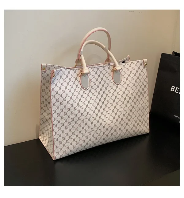 Large-capacity women's bags in Europe and the United States retro shoulder bag classic letters PU commuter handbags women - Image 30