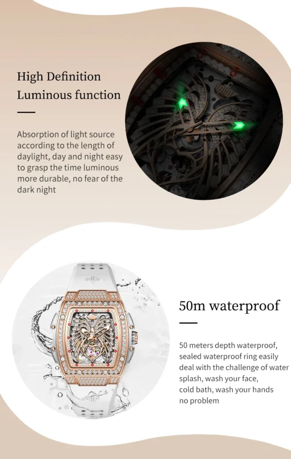 OUPINKE 3225 Top Brand Skeleton Mechanical Watch For Women Diamond Luxury Deep Waterproof Wristwatch Big Dial Fashion Watches - Image 30