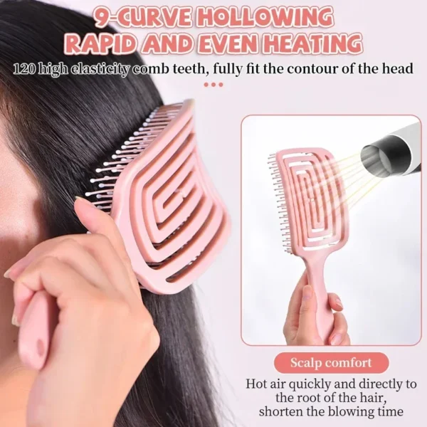 Square Hollow Hair Scalp Massage Comb Hair Brushes Antistatic Wet Dry Curly Detangler Hairbrush Nylon Special for Real Hair Wigs - Image 4