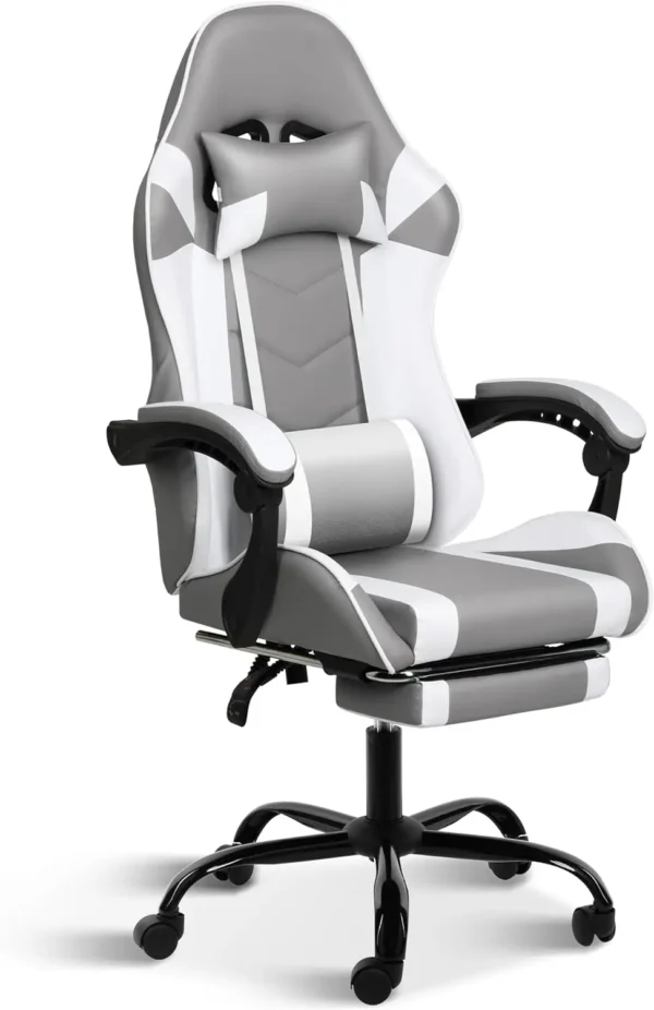 Gaming Chair, Backrest and Seat Height Adjustable Swivel Recliner Racing Office Computer Ergonomic Video Game Chair with Footres - Image 15
