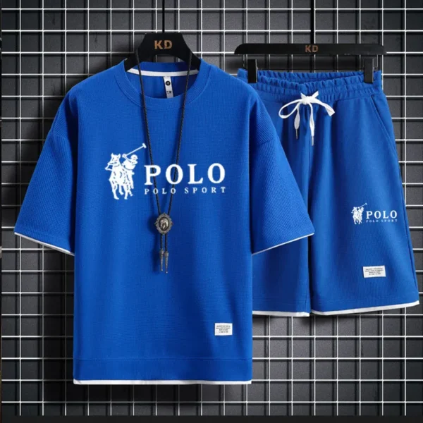 Men's short sleeved T-shirt and sports shorts set casual sportswear Korean fashion summer - Image 14