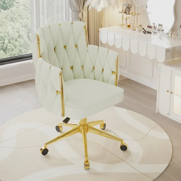 Light Luxury Velvet Office Chairs Modern Backrest Comfortable Chairs For Nail Salon Dressing Table Armchair Living Room Chair - Image 2