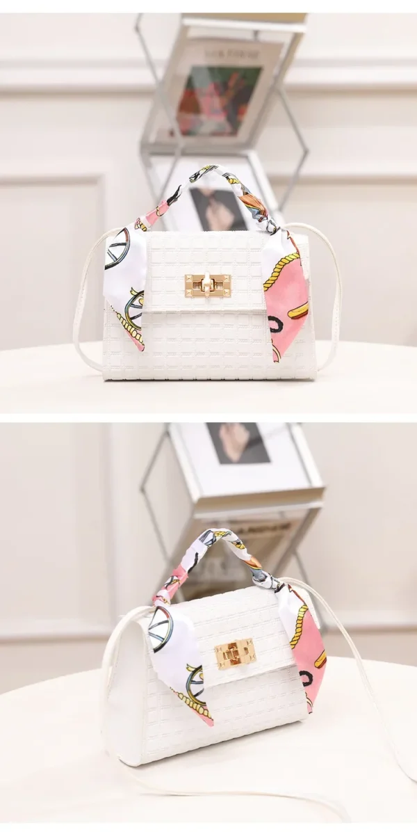 Women's Bag New Fashion Simple Plaid Embossed Crossbody Scarf Small Square Bag Single Shoulder Bag designer bags - Image 23
