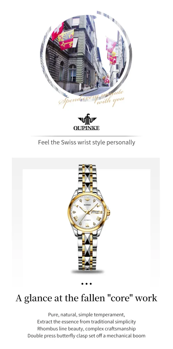 OUPINKE 3171 Automatic Watch for Women Top Brands Tungsten steel Sapphire Waterproof Luxury Wristwatch Women's Mechanical Watch - Image 32